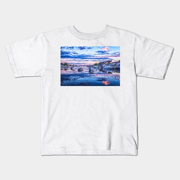 Falmouth Harbor Cape Cod Kids T-Shirt by Gestalt Imagery